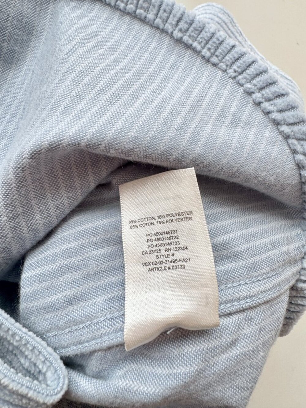 Aritzia SUNDAY BEST Dune Blue Cotton Corduroy Cropped Button Down Shirt, Size XS - Picture 11 of 11